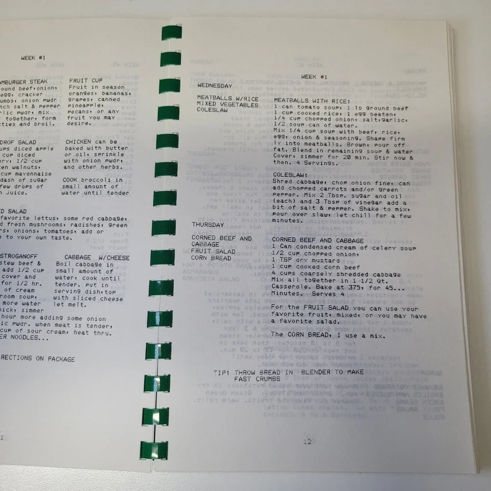 Vintage‎ 52 Weeks of Favorite Menus for the Working Woman Cookbook Recipe Binder